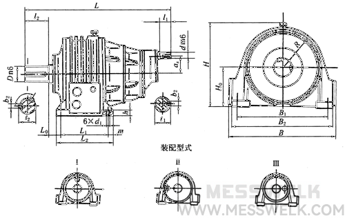 NCZD型行星齿轮减速机外形及安装尺寸