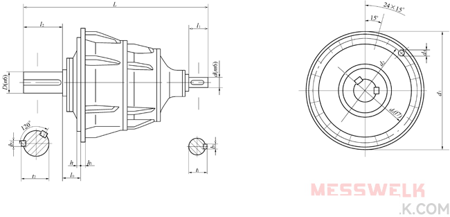 NBF型行星齿轮减速机外形及安装尺寸