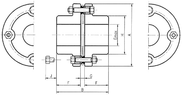 T40系列钢片式挠性联轴器技术参数及外形安装尺寸