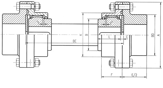 DY-FSB型浮动轴型单面啮合联轴器