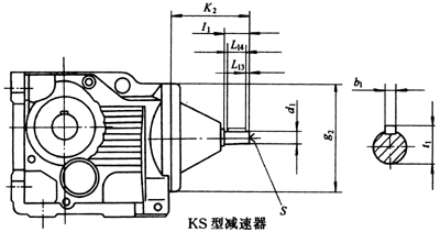 KS37……系列螺旋锥齿轮减速机外形及安装尺寸