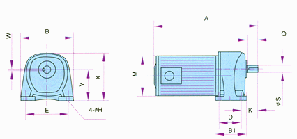 G3系列斜齿轮减速机底脚安装形式(图1) G3系列斜齿轮减速机底脚安装形式(图1)