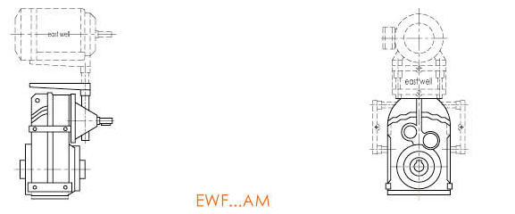 EWF系列平行轴斜齿轮减速机输入方式尺寸图表(图4)