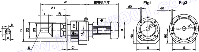 WR系列斜齿轮硬齿面减速机安装尺寸（WRM57-WRM167）(图1)