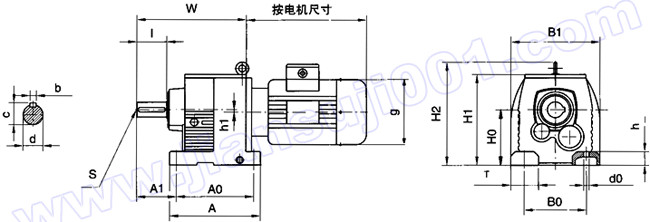 WR系列斜齿轮硬齿面减速机安装尺寸（WR17-WR167）(图1)