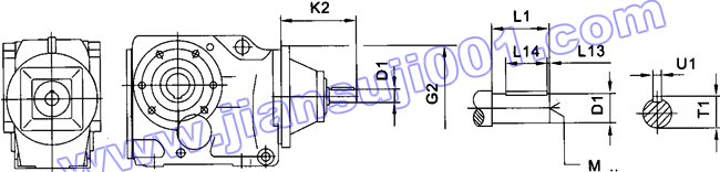 JRTK斜齿轮――伞齿轮减速机电机安装尺寸(JRTK..AD..)(图1) JRTK斜齿轮――伞齿轮减速机电机安装尺寸(JRTK..AD..)(图1)