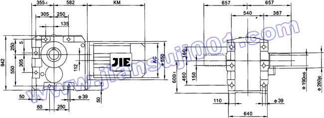 JRTK斜齿轮――伞齿轮减速机电机安装尺寸(JRTK187..)(图2)