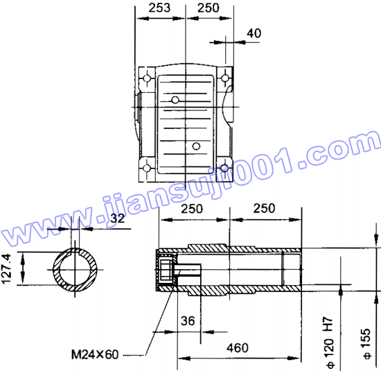 JRTK斜齿轮――伞齿轮减速机电机安装尺寸(JRTKA157..)(图2)