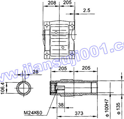 JRTK斜齿轮――伞齿轮减速机电机安装尺寸(JRTKA127..)(图2)