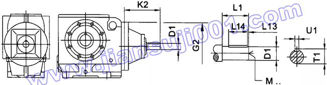 JRTS斜齿轮――蜗轮蜗杆减速电机安装尺寸（JRTS..AD..）(图1)