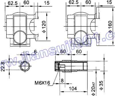 JRTS斜齿轮――蜗轮蜗杆减速电机安装尺寸（JRTSAF37..）(图1)
