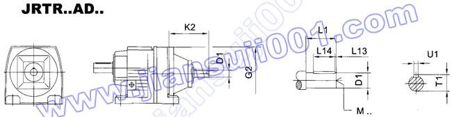JRTR斜齿轮减速电机安装尺寸(JRTR..AD..)(图1) JRTR斜齿轮减速电机安装尺寸(JRTR..AD..)(图1)