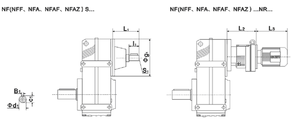 NF..S37……系列平行轴斜齿轮减速机安装尺寸