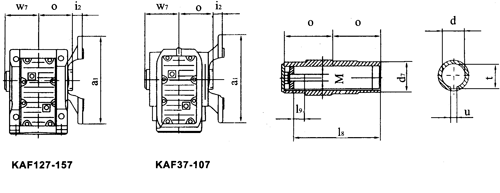 TXKAF37-TXKAF157空心轴法兰安装外形安装尺寸