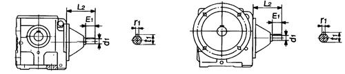 JS系列斜齿轮―蜗轮减速机输入轴尺寸