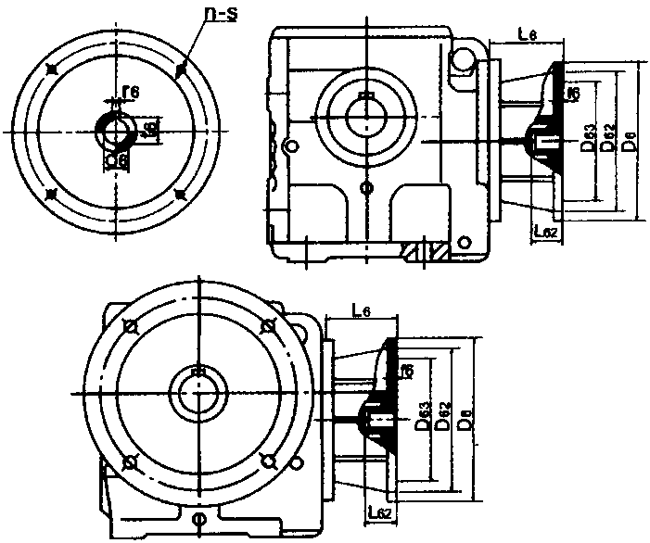JS系列斜齿轮―蜗轮减速机连接法兰尺寸